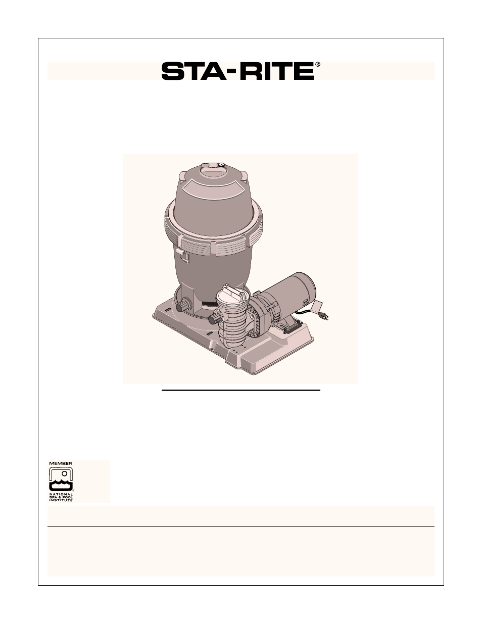 STA-RITE Swimming Pool Filter User Manual | 20 pages