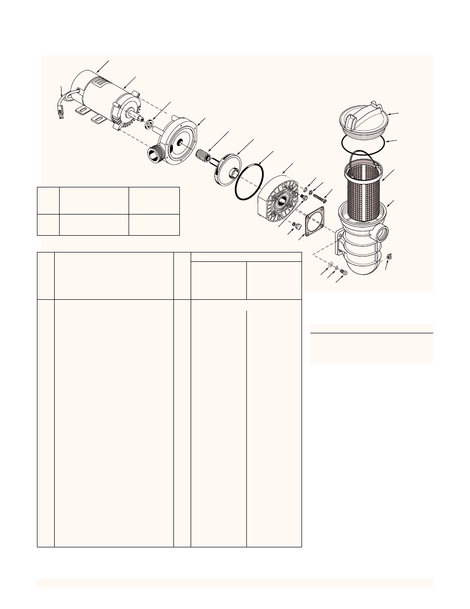 Repair parts list — jwa series pumps, Cord and plug part numbers | STA-RITE Swimming Pool Filter User Manual | Page 18 / 20