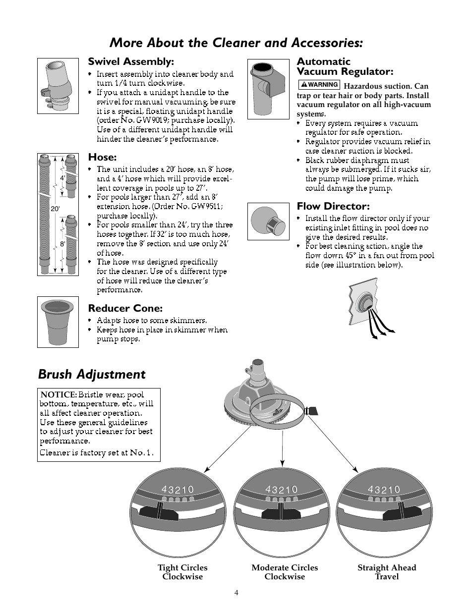 More about the cleaner and accessories | STA-RITE `LIL SHARK GW8000 User Manual | Page 4 / 24