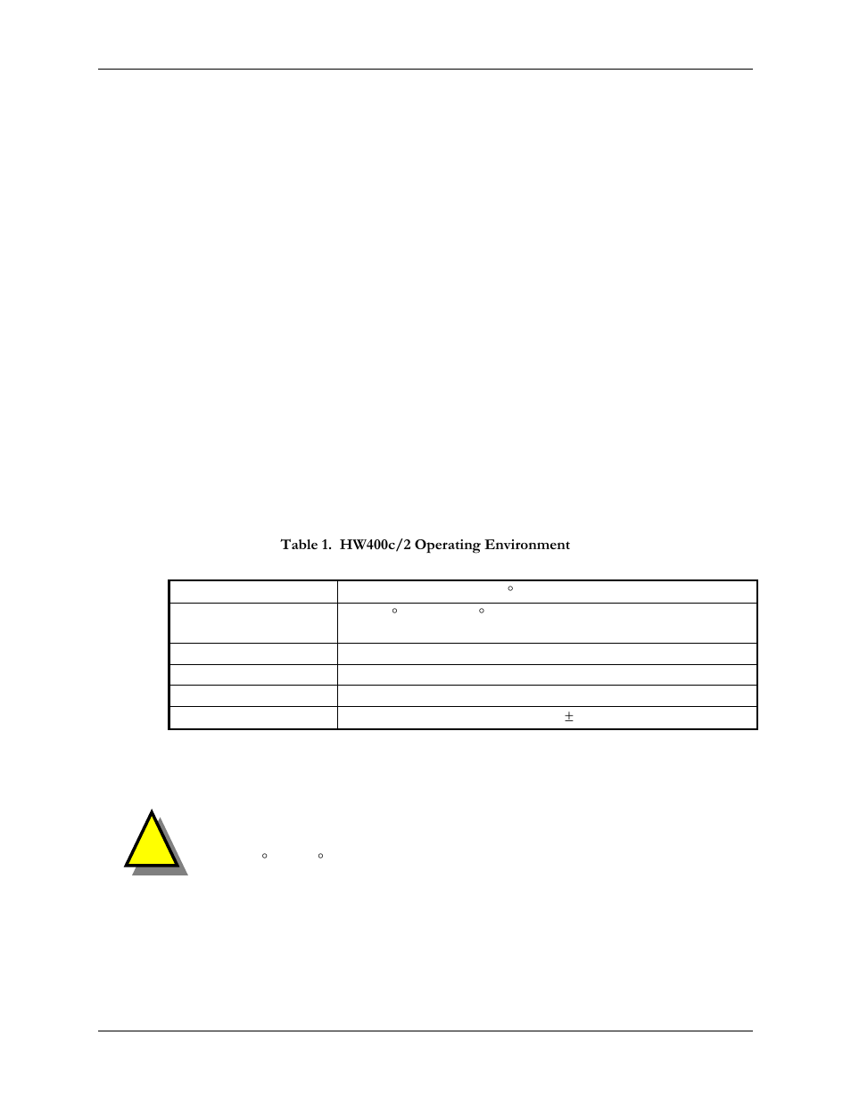 5 returns/service, 6 operating environment, Table 1. hw400c/2 operating environment | SBE HighWire HW400c/2 User Manual | Page 17 / 104