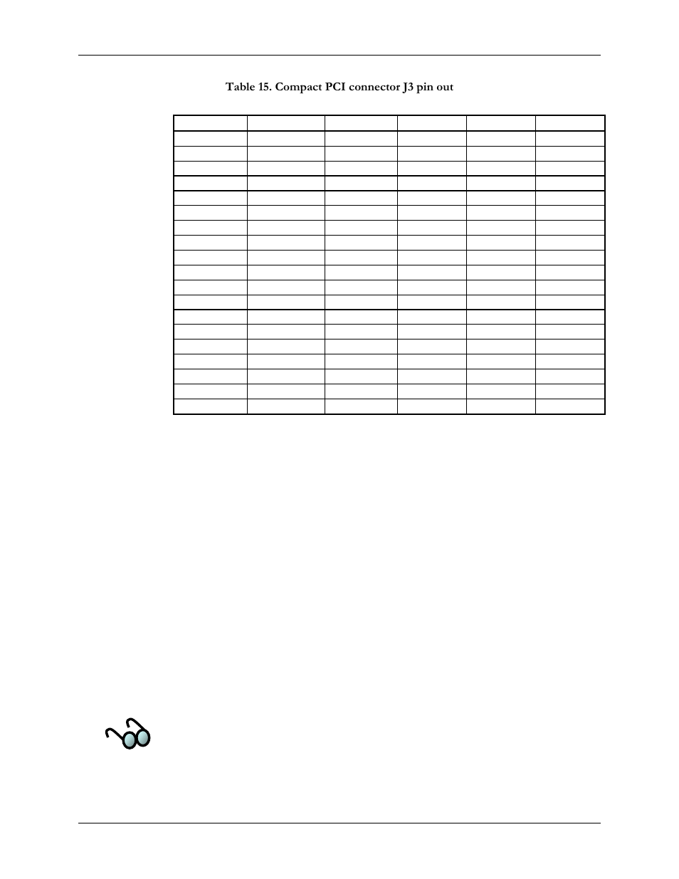 6 on-board ethernet indicator leds, Table 15. compact pci connector j3 pin out, Table 15. th | Able 15 | SBE HighWire HW400c/2 User Manual | Page 42 / 104