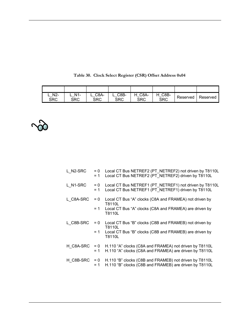 1 clock select register (csr) | SBE HighWire HW400c/2 User Manual | Page 60 / 104