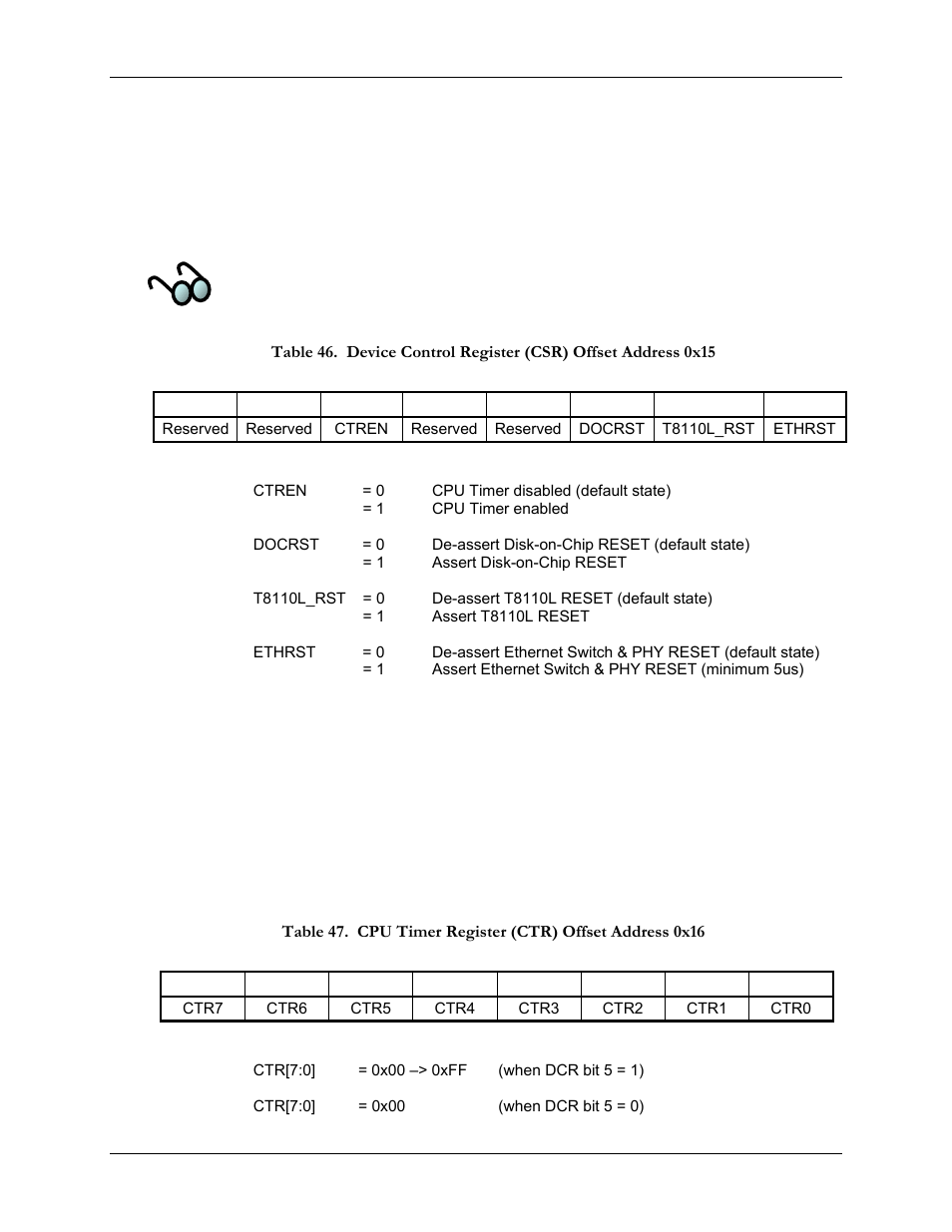 16 device control register (dcr), 17 cpu timer register (ctr), Ction 4.2.16) | SBE HighWire HW400c/2 User Manual | Page 69 / 104