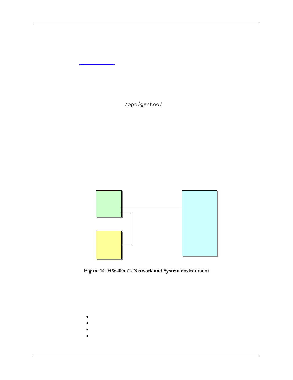 Linux on the hw400c/2 and host system, 1 host hardware and software requirements, Figure 14. hw400c/2 network and system environment | Linux on the h, W400c/2 and host system | SBE HighWire HW400c/2 User Manual | Page 79 / 104
