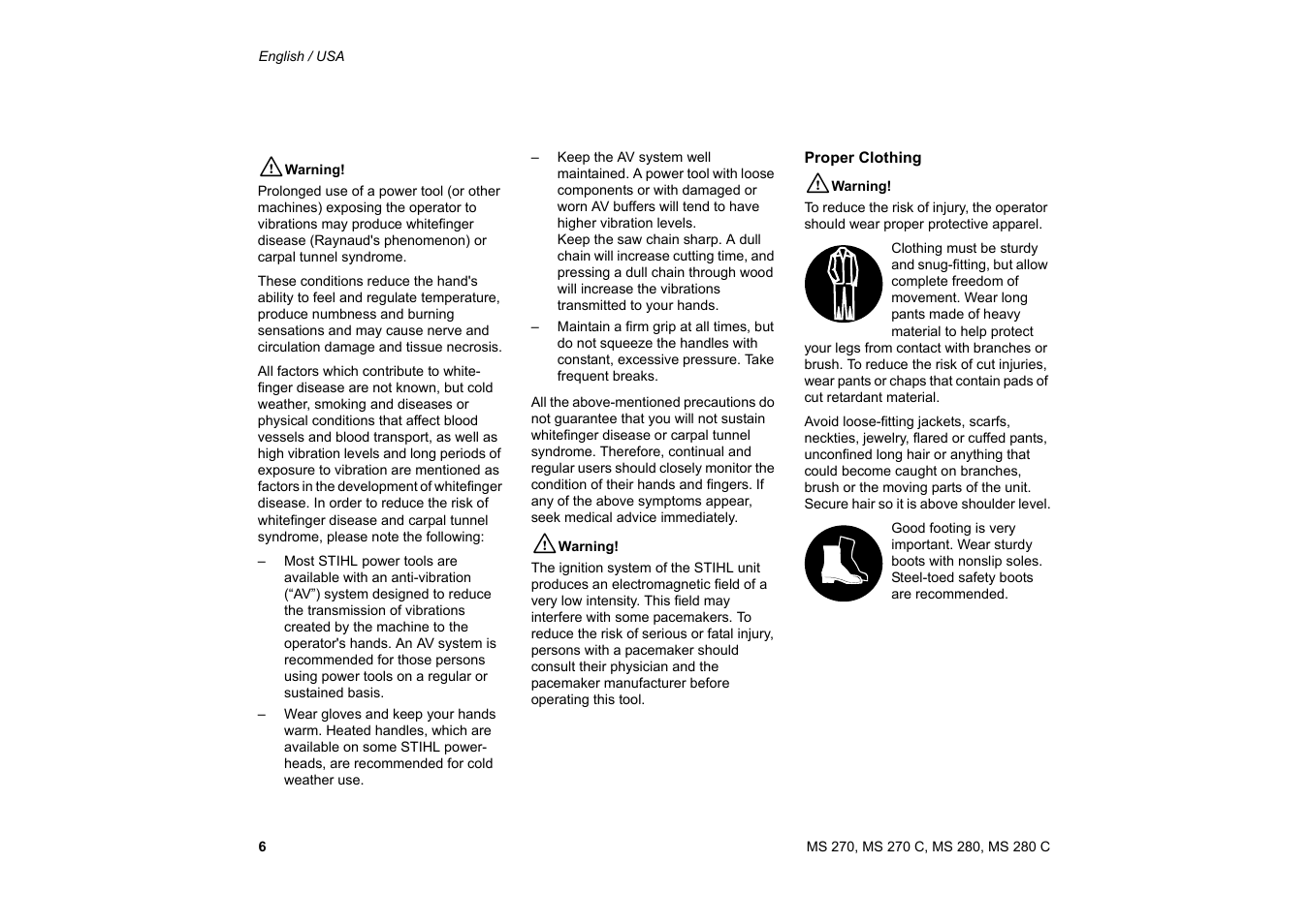 Solo USA MS 270 User Manual | Page 7 / 134