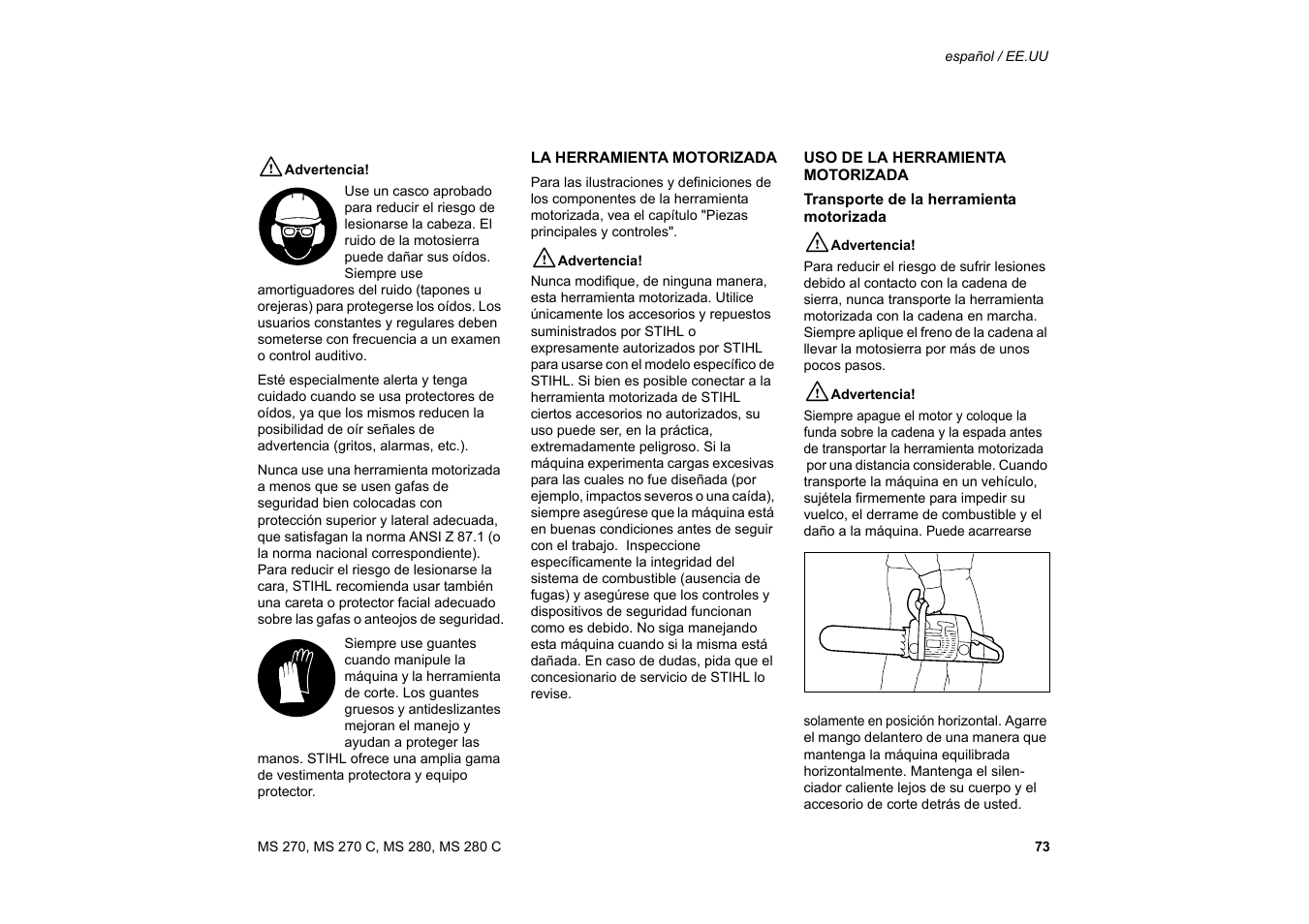 Solo USA MS 270 User Manual | Page 74 / 134