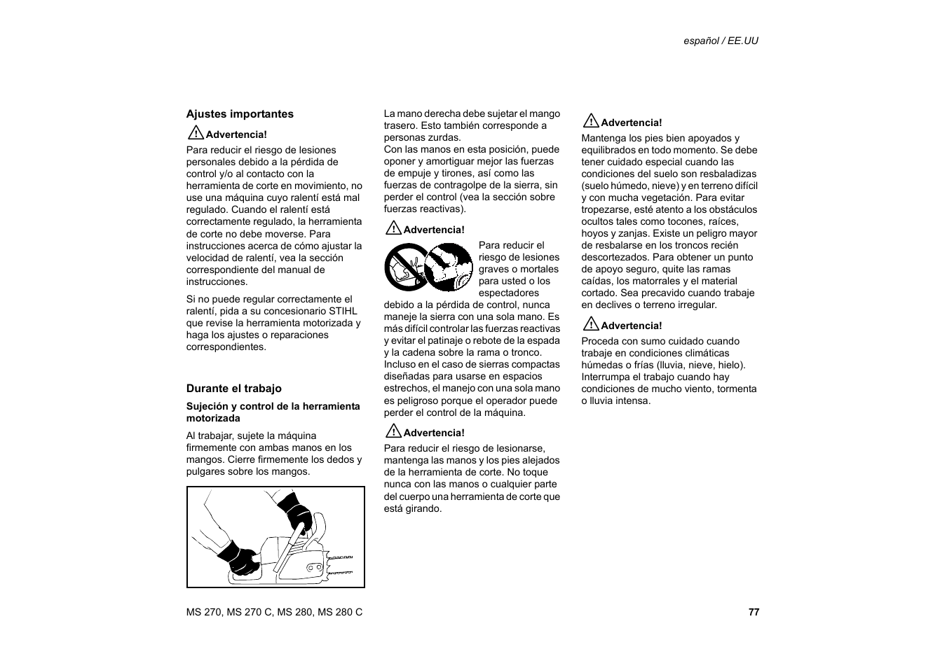 Solo USA MS 270 User Manual | Page 78 / 134