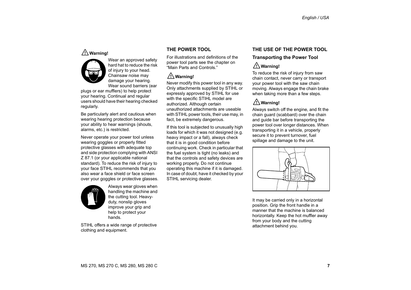 Solo USA MS 270 User Manual | Page 8 / 134