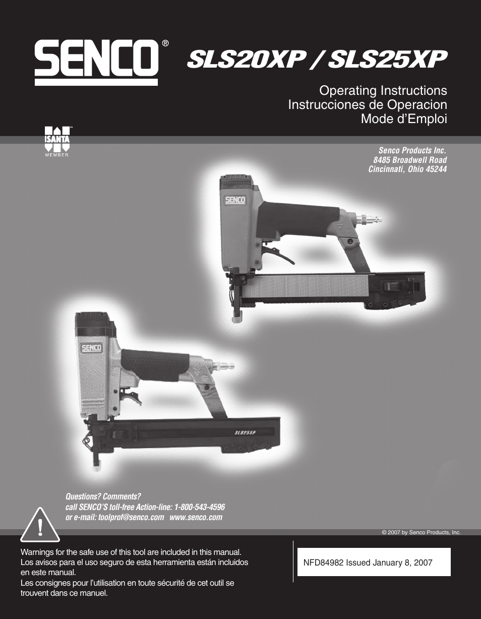 Senco SLS25XP User Manual | 10 pages