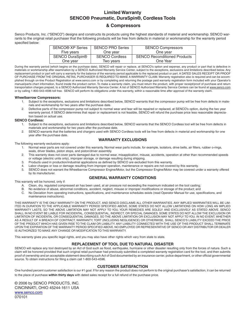 Senco SLS25XP User Manual | Page 10 / 10