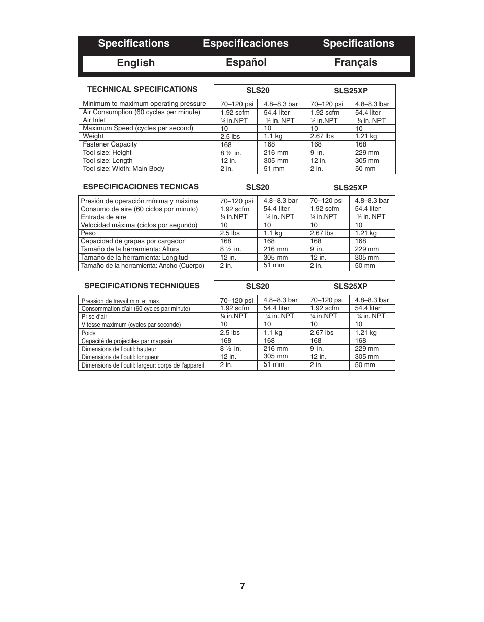 Senco SLS25XP User Manual | Page 7 / 10