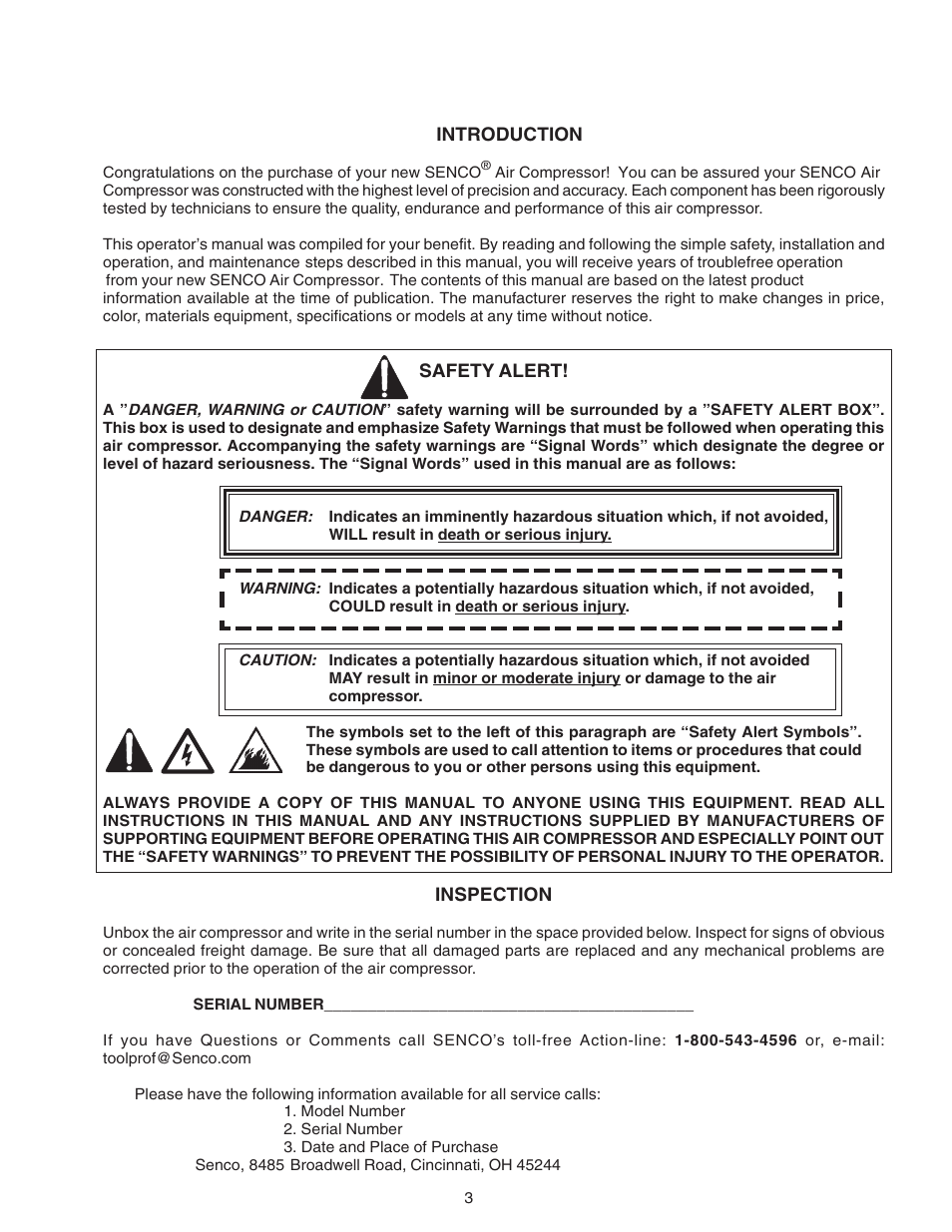 Senco PC0967 User Manual | Page 3 / 48