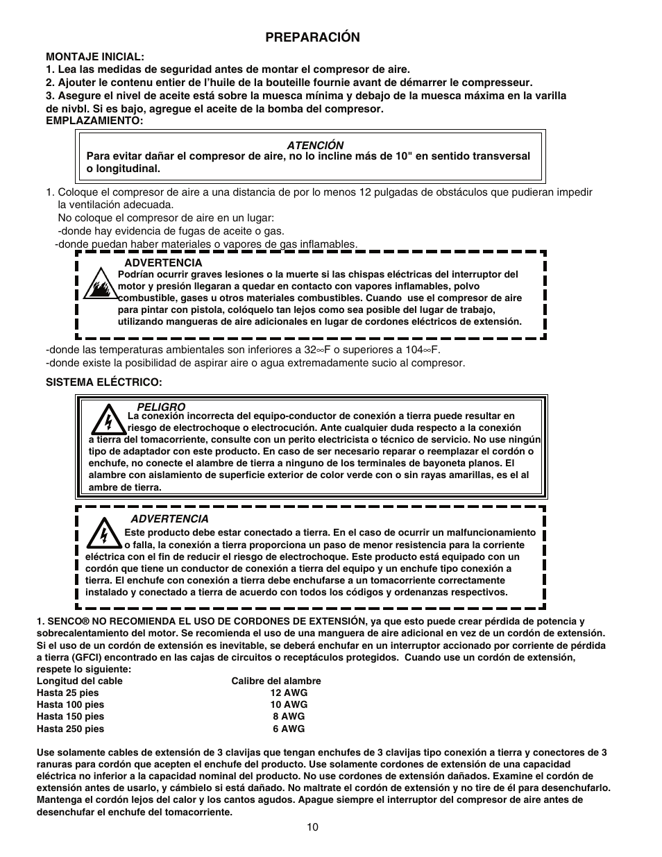 Preparación | Senco PC0967 User Manual | Page 42 / 48