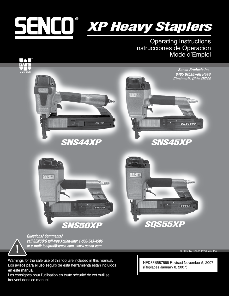 Senco SNS45XP User Manual | 12 pages