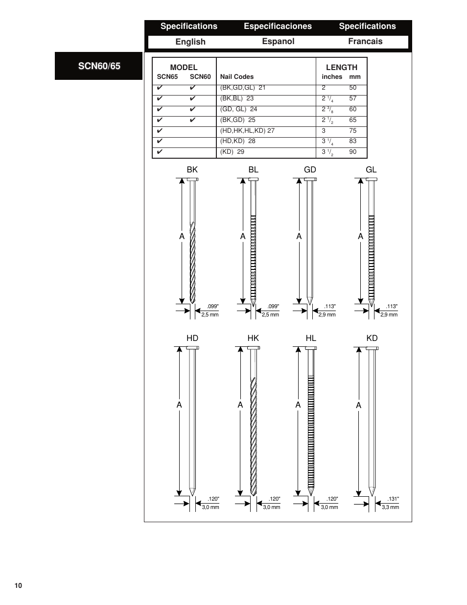 Scn60/65 | Senco COIL NAILERS SCN65 User Manual | Page 10 / 12