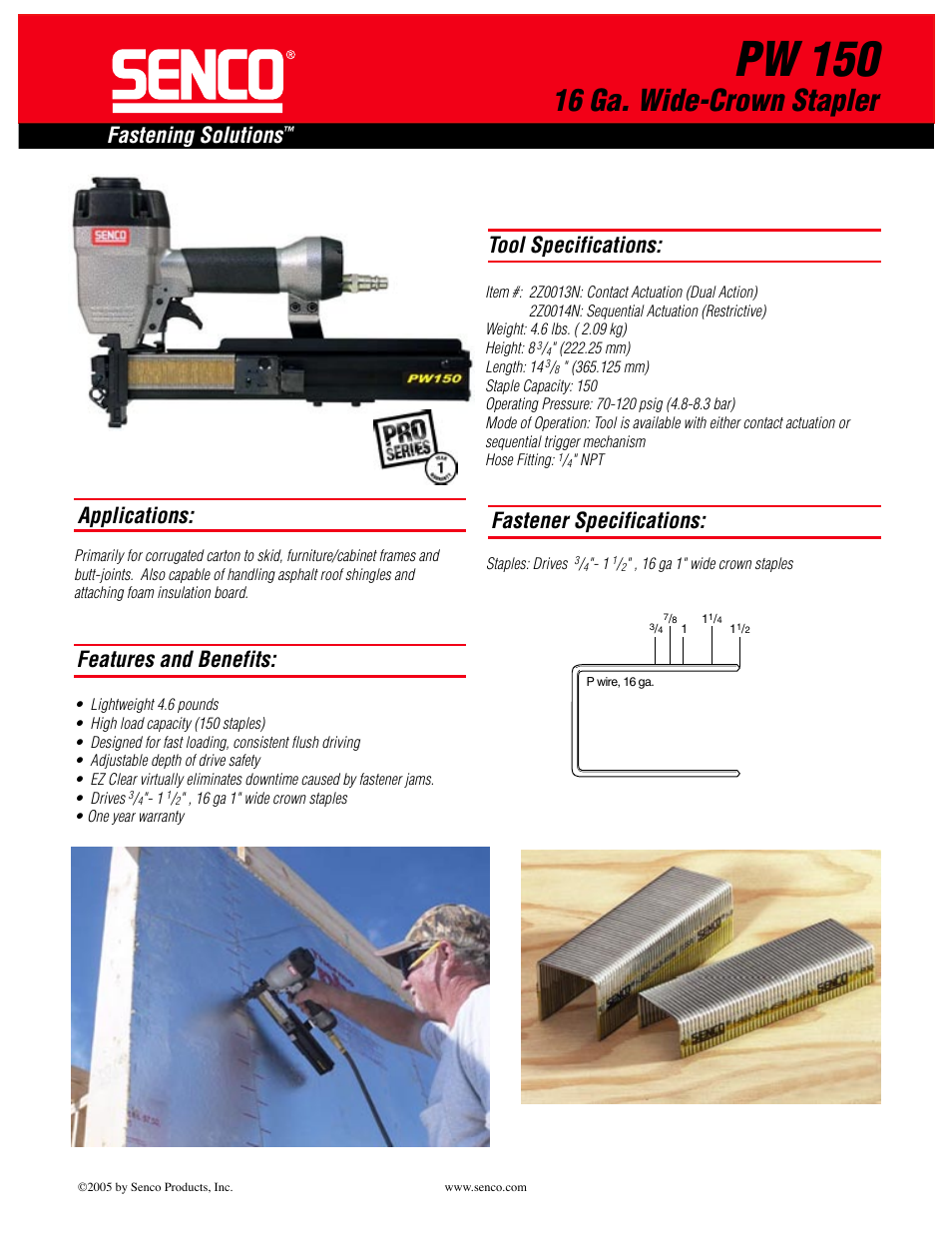 Senco PW 150 User Manual | 2 pages