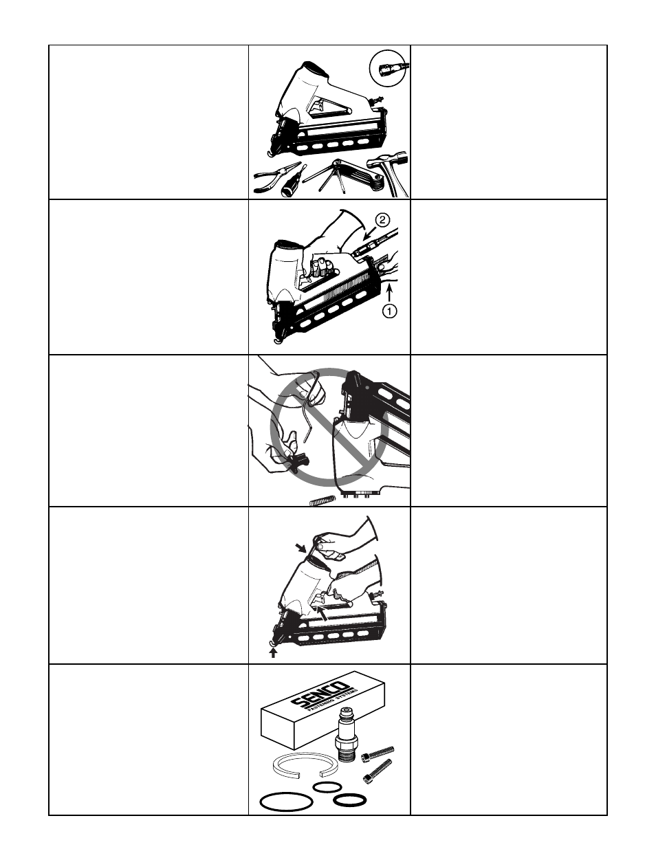 Safety warnings, Avisos de seguridad, Sicherheitshinweise | Consignes de sécurité | Senco SN4 User Manual | Page 5 / 16