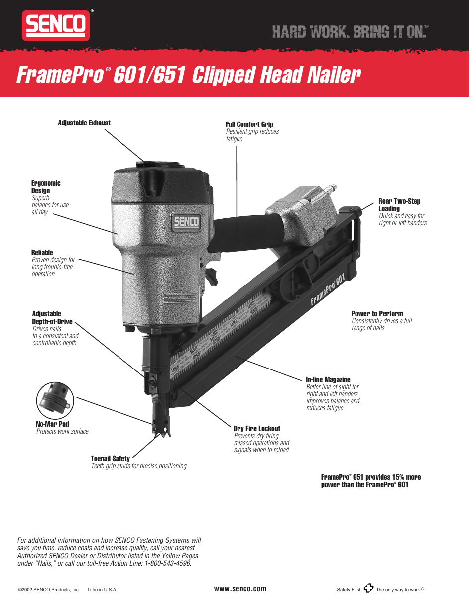 Framepro | Senco 601 User Manual | Page 2 / 2