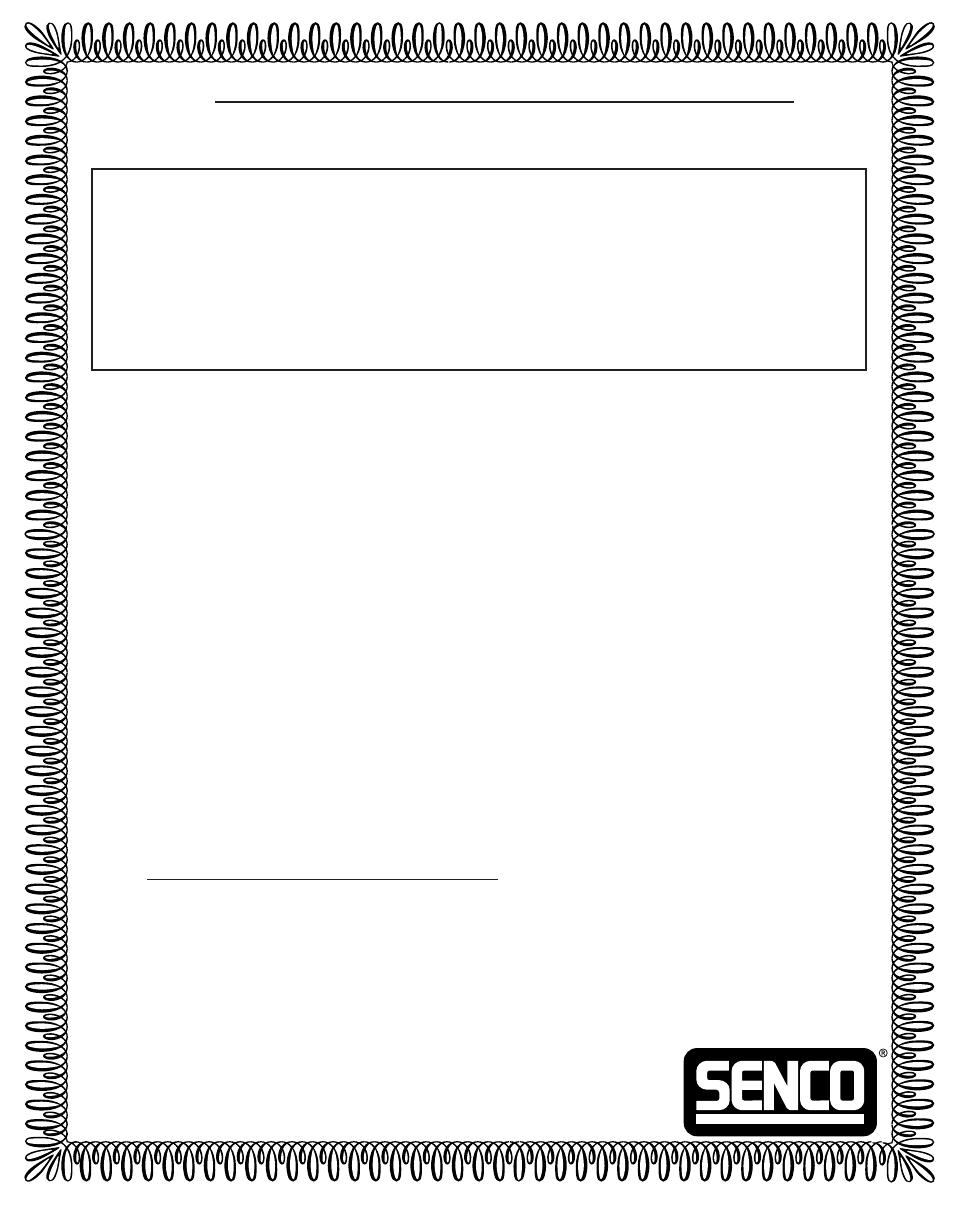 Warranty, Senco tool & parts warranty, General warranty conditions | Senco FinishPro 15 User Manual | Page 12 / 12