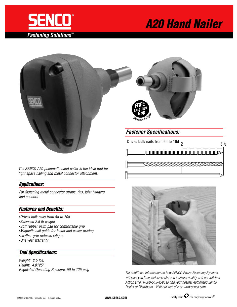 Senco A20 User Manual | 1 page