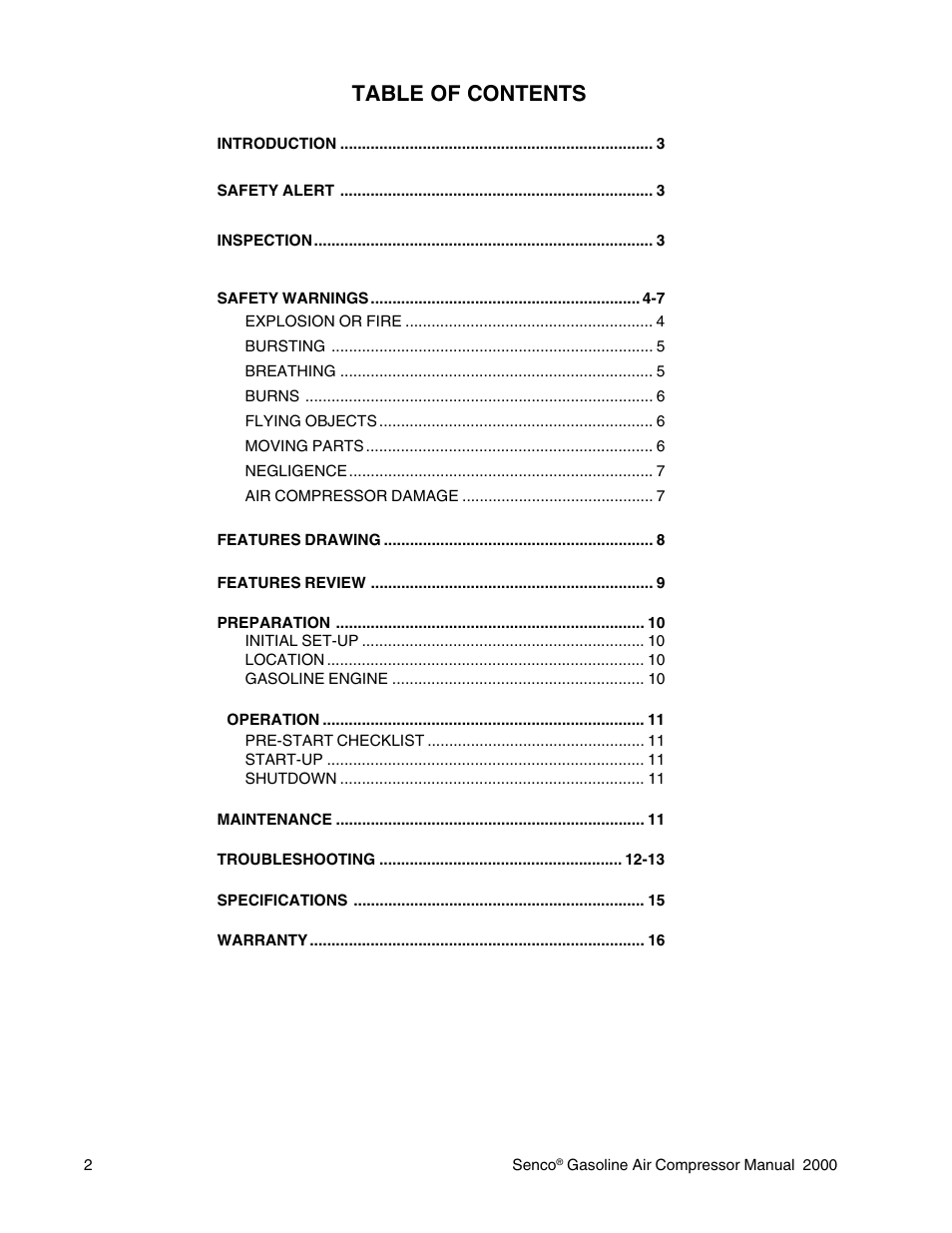 Senco PC2015 User Manual | Page 2 / 16