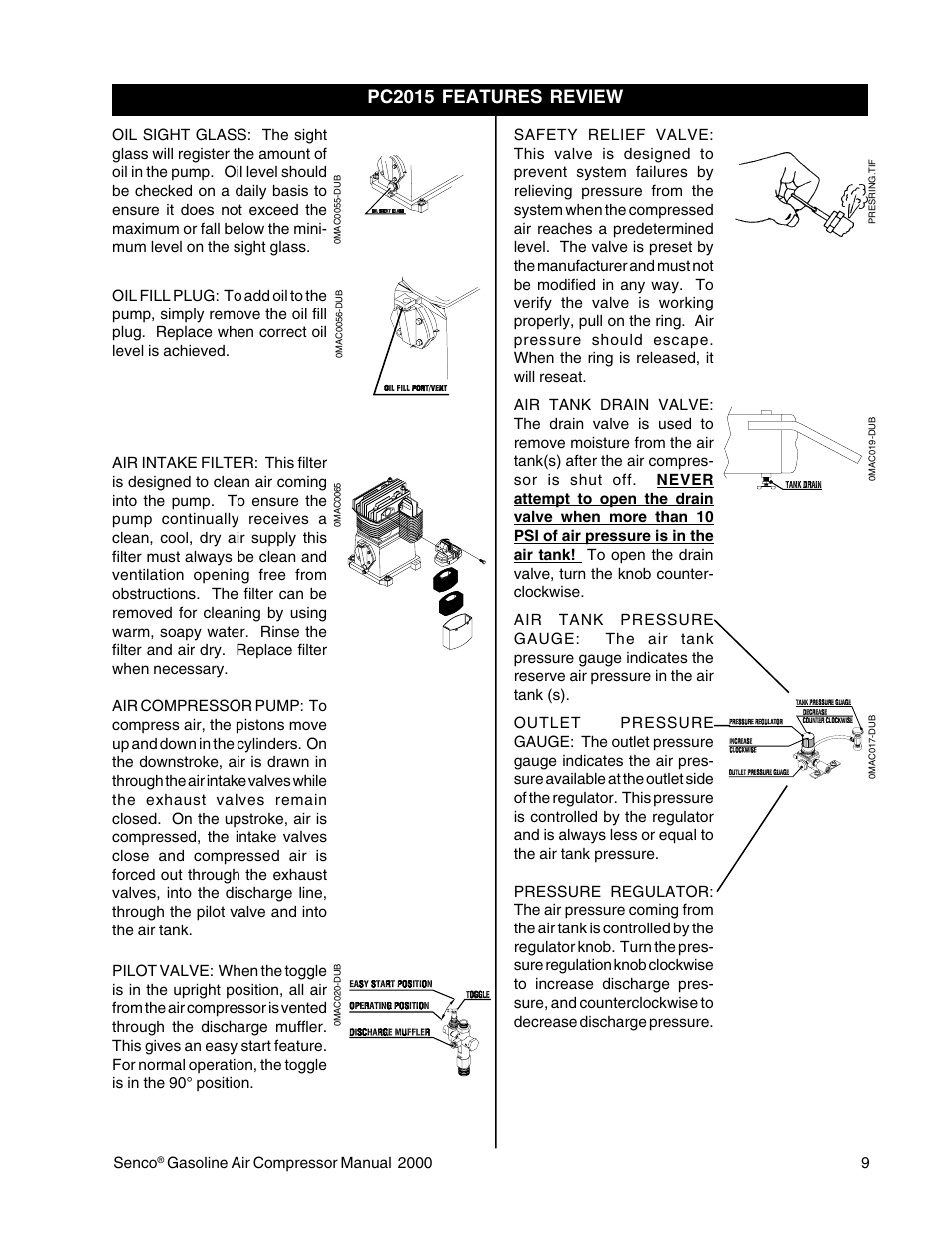 Pc2015 features review | Senco PC2015 User Manual | Page 9 / 16