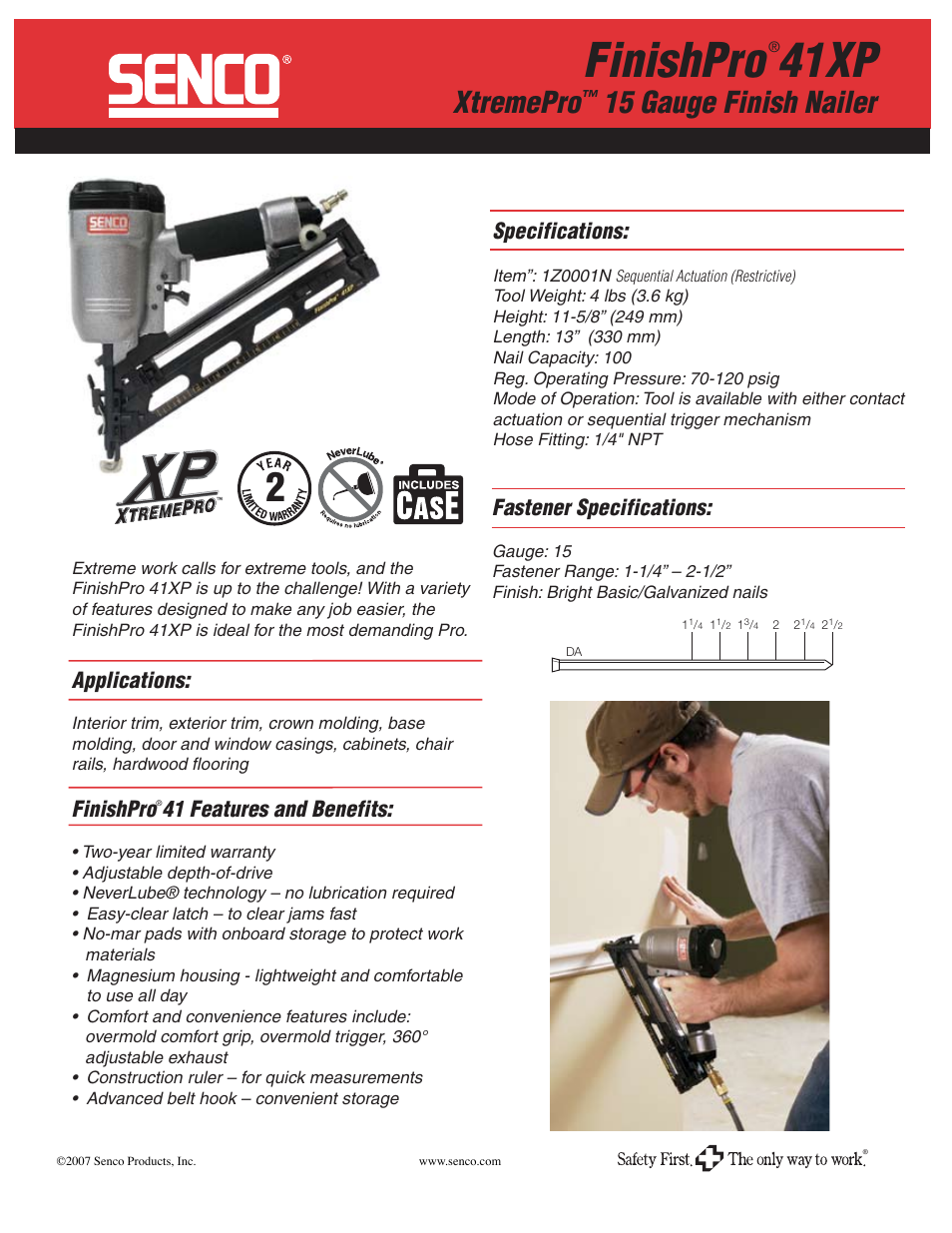 Senco 41XP User Manual | 2 pages