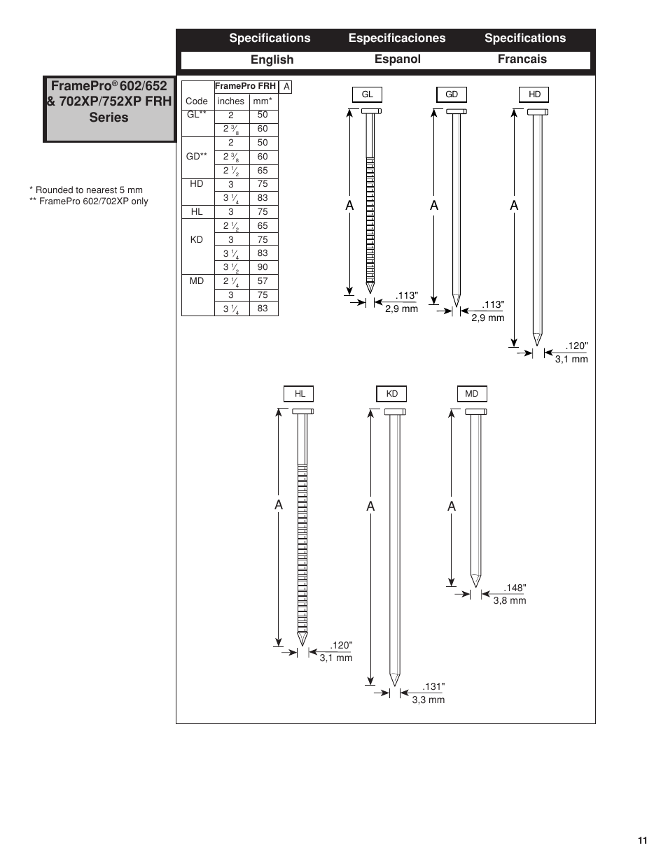 Framepro | Senco FramePro 702XP User Manual | Page 11 / 16