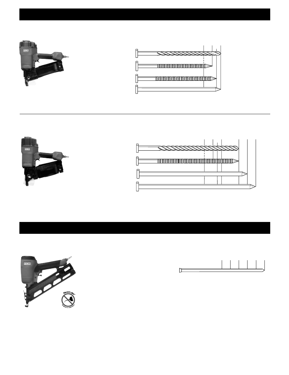 Finish tools, Coil nailers, Sfn40 | Scn60, Scn65 | Senco 700E-XL User Manual | Page 5 / 8