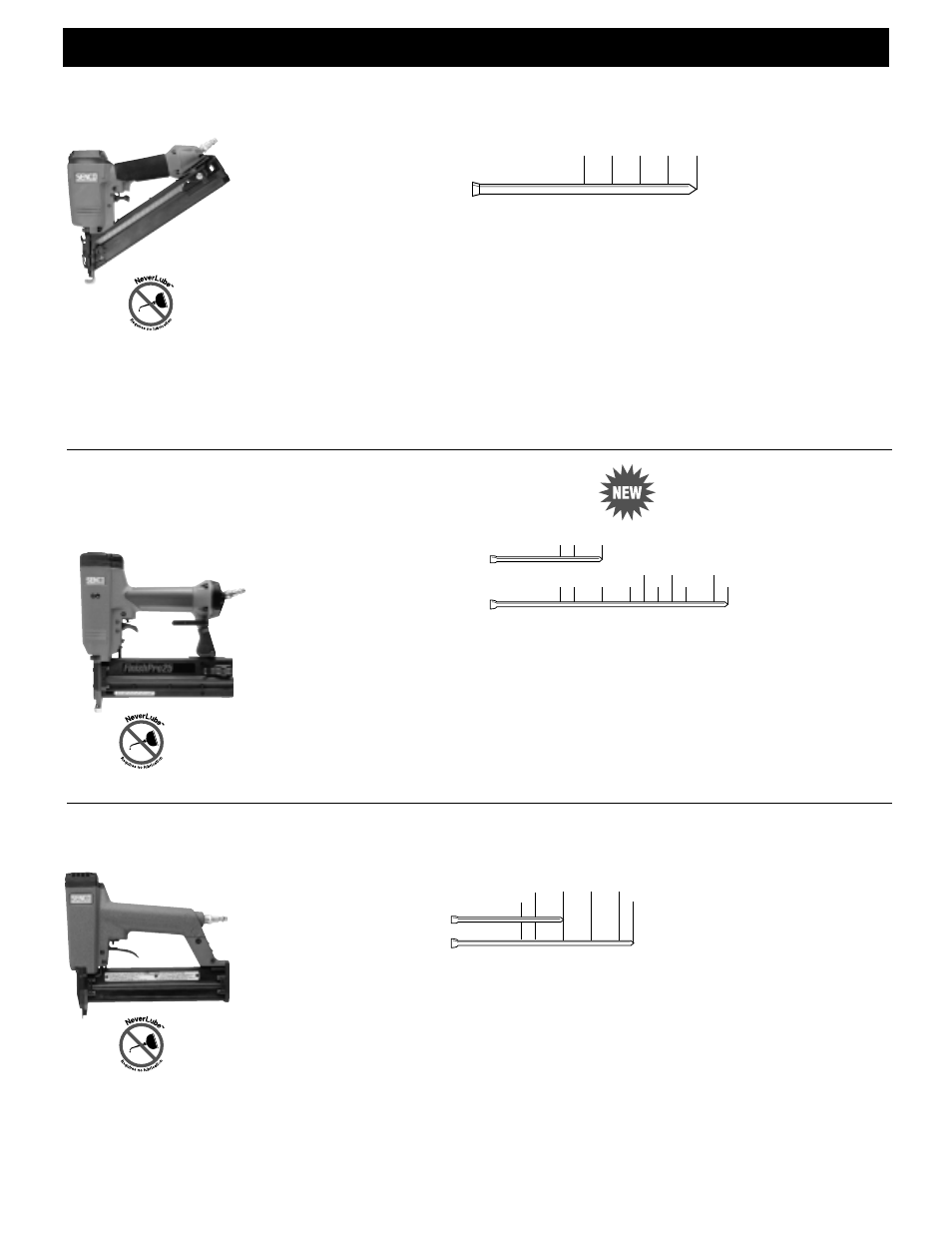 Finish tools, Sfn30, Slp20 | Finishpro 25, Compact finish nailer with modular powerplus, Design for high reliability and low maintenance | Senco 700E-XL User Manual | Page 6 / 8