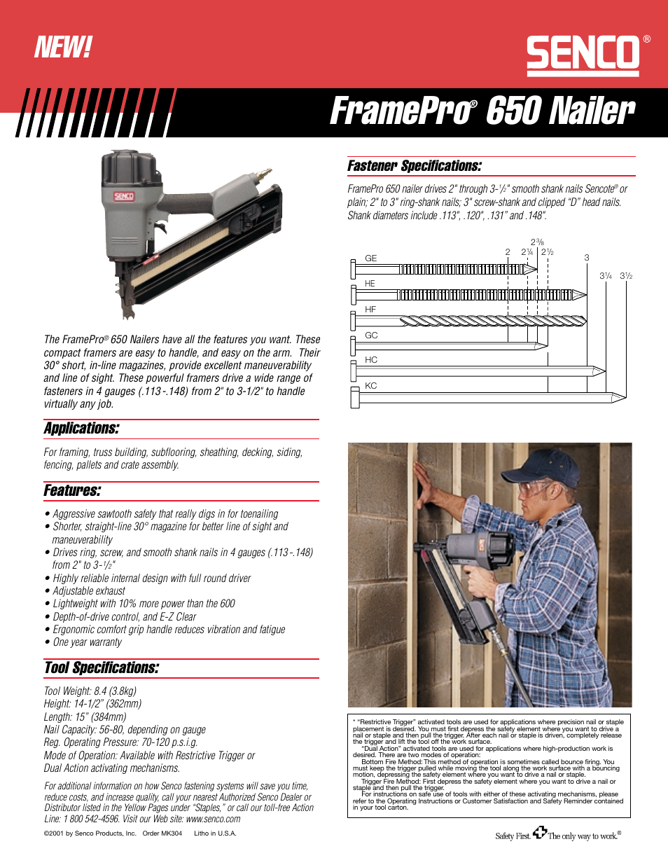 Senco FramePro 650 User Manual | 1 page