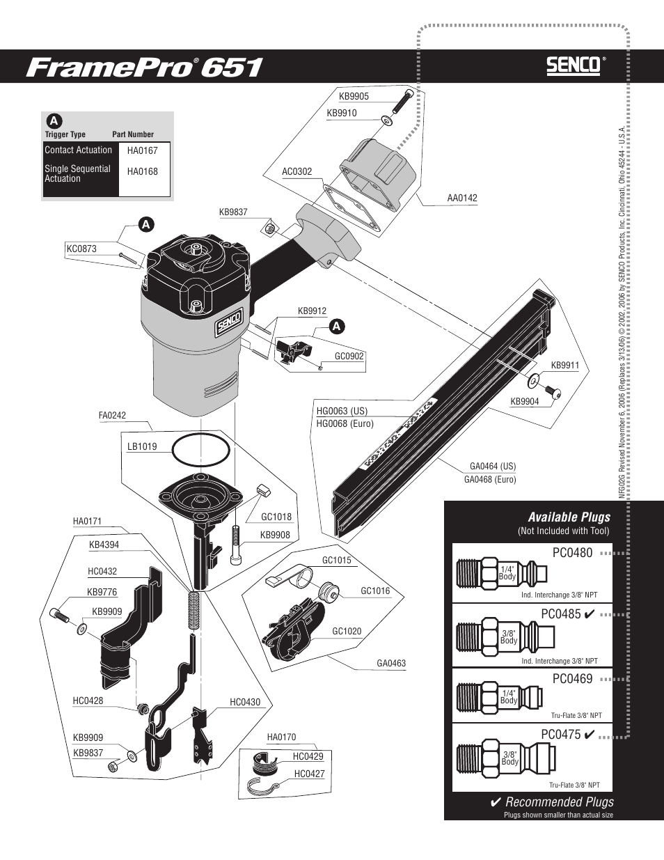 Framepro, 4recommended plugs, Available plugs | Senco FramePro 651 User Manual | Page 3 / 4