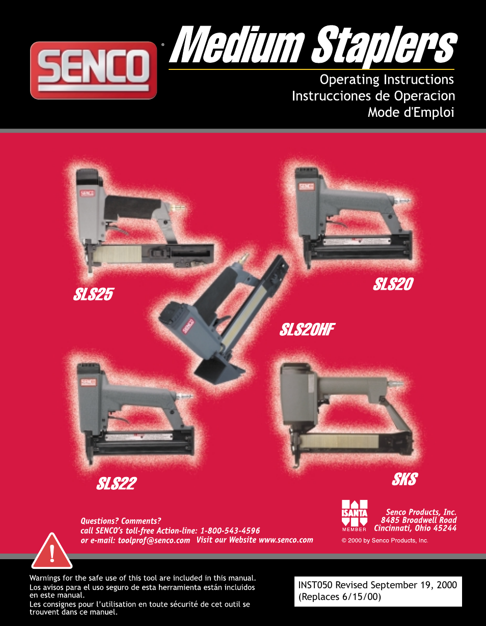 Senco SLS20HF User Manual | 12 pages