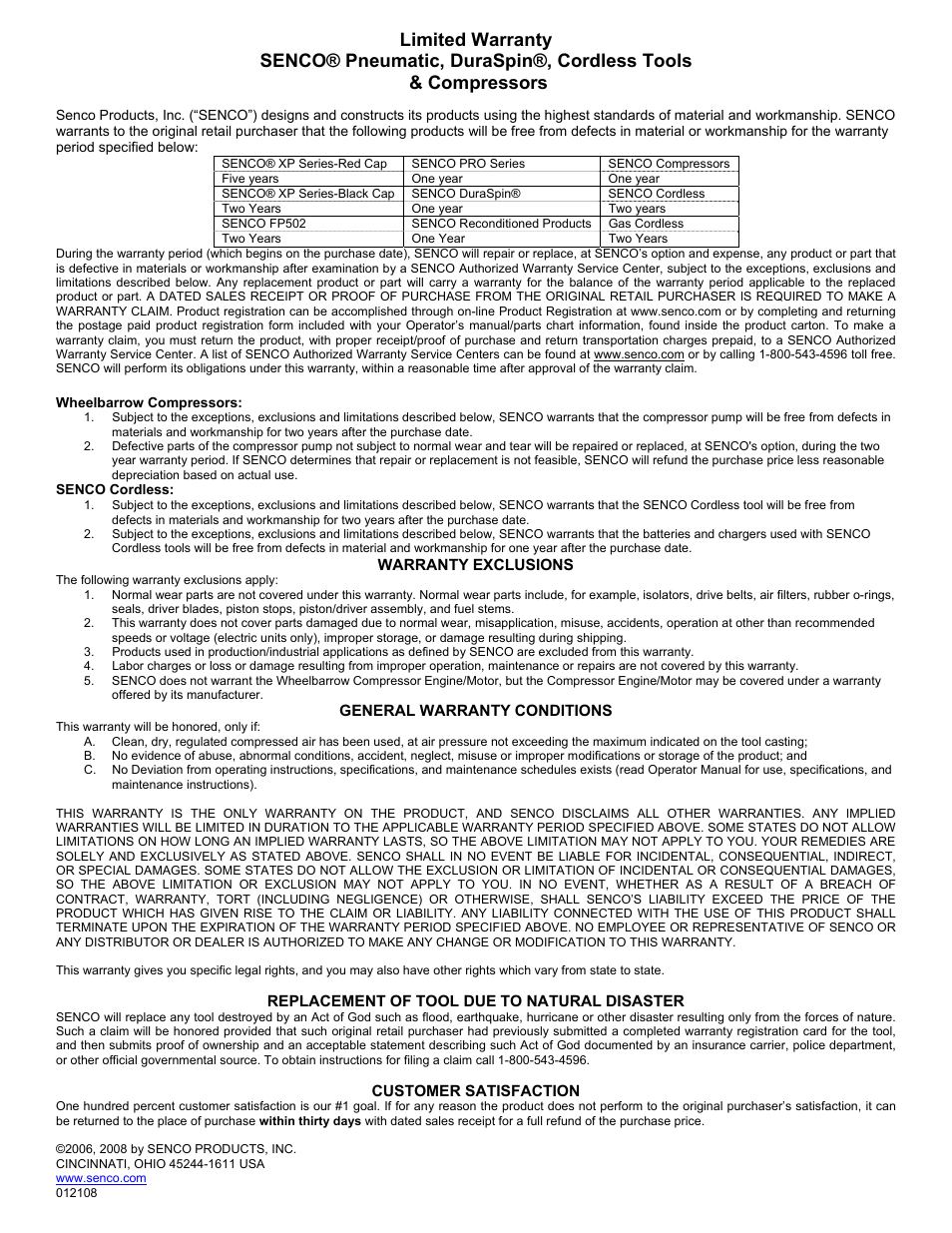 Senco HVST060 User Manual | Page 16 / 16