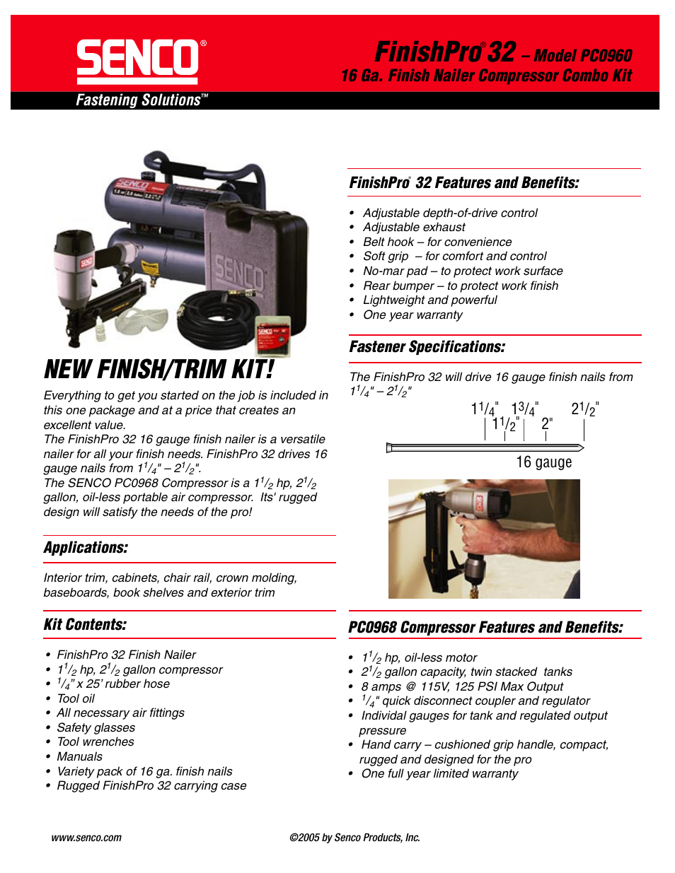 Senco PC0960 User Manual | 2 pages