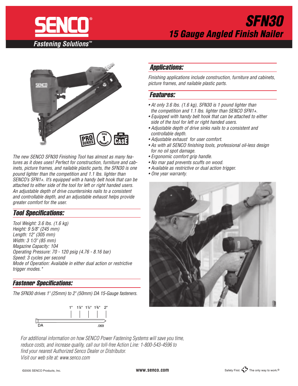 Senco SFN30 User Manual | 1 page