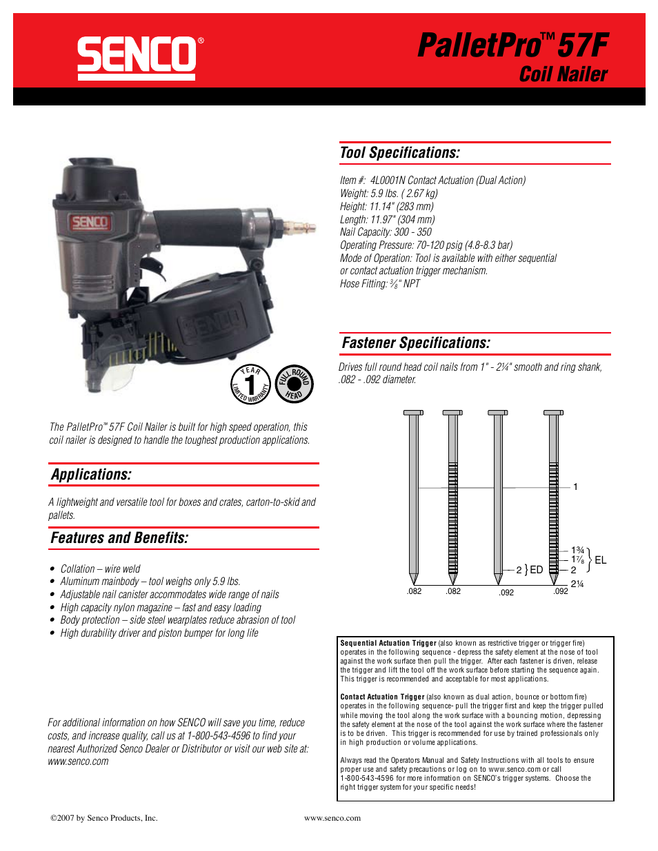 Senco PalletPro 57F User Manual | 1 page