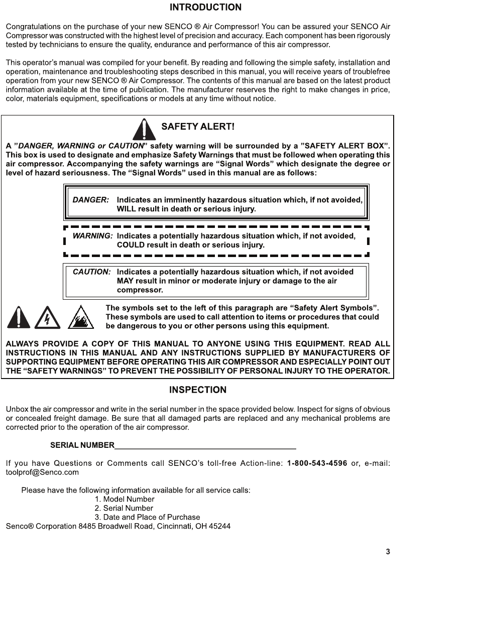 Senco PC1130 User Manual | Page 3 / 16