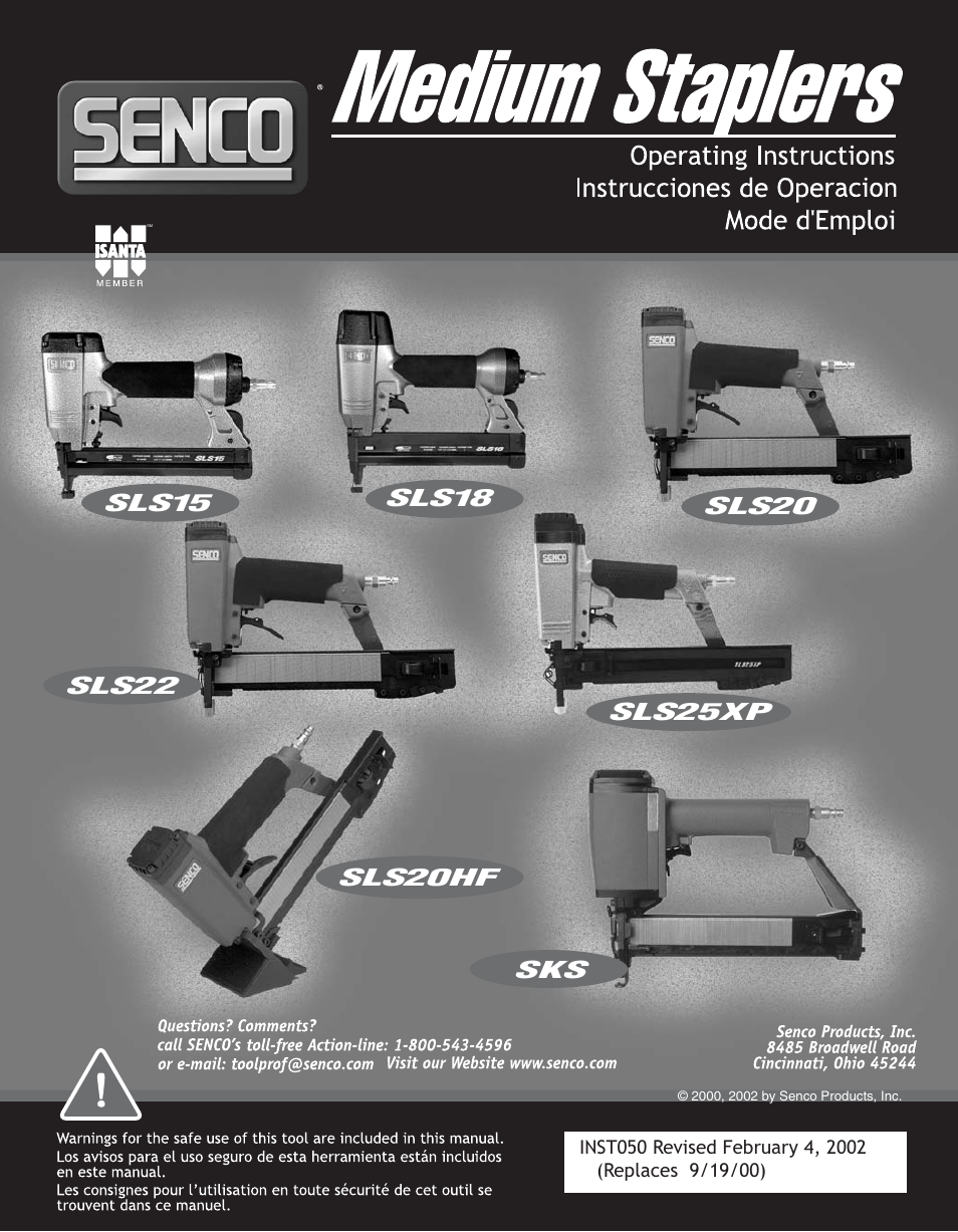Senco SLS18 User Manual | 12 pages