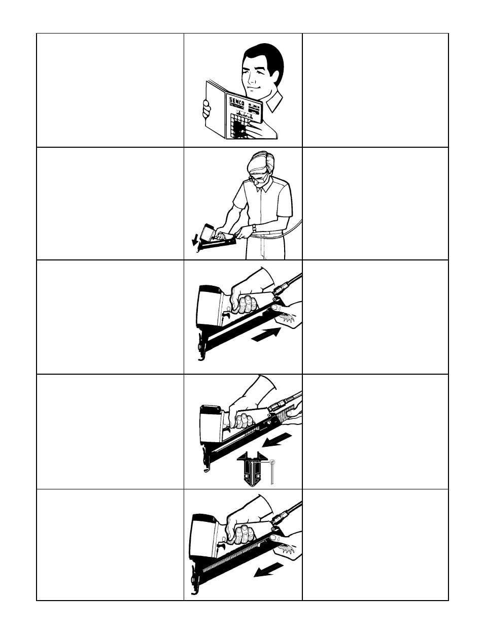 Tool use, Uso de la herramienta, Bedienungsanleitung | Utilisation de l’outil | Senco SFN1 User Manual | Page 8 / 16