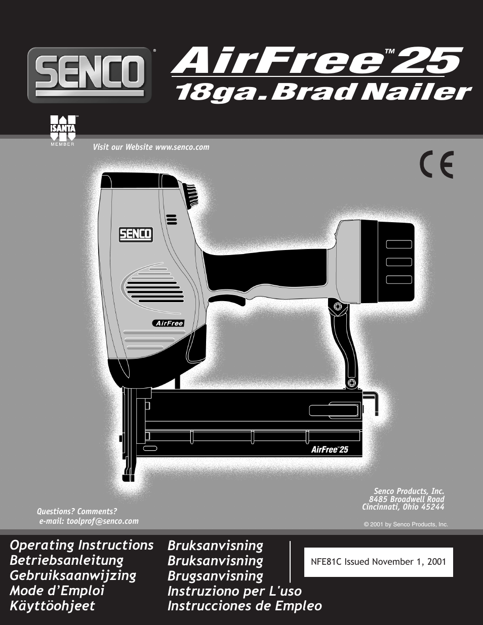Senco AirFree 25 User Manual | 44 pages