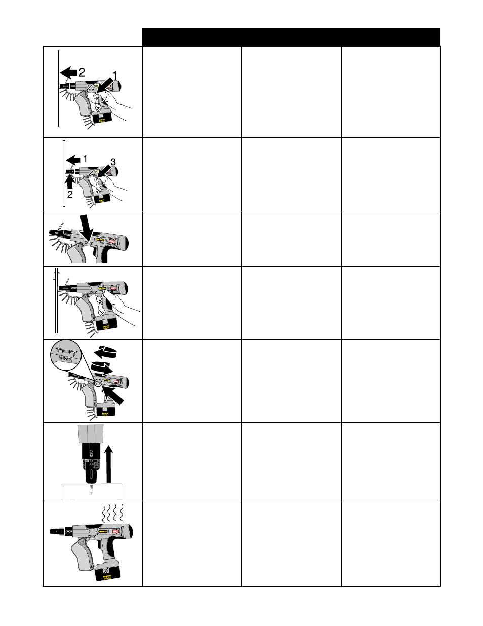Tool operation, Operación de la herramienta, Utilisation de l’outil english espanol francais | Senco NFD880 User Manual | Page 11 / 20