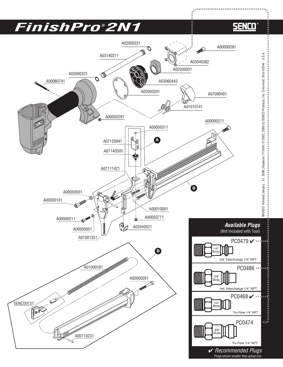 Finishpro, 4recommended plugs, Available plugs | Senco 2N1 User Manual | Page 3 / 4