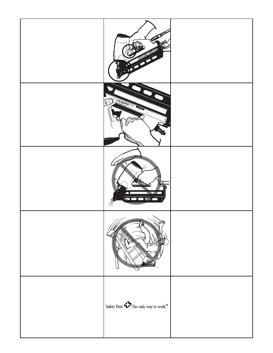 Safety warnings, Avisos de seguridad, Sicherheitshinweise | Consignes de sécurité | Senco SFN2 User Manual | Page 7 / 16