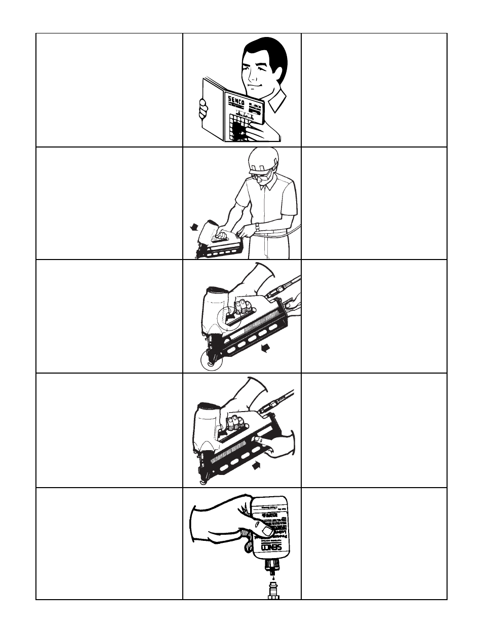 Tool use, Uso de la herramienta, Bedienungsanleitung | Utilisation de l’outil | Senco SFN2 User Manual | Page 8 / 16