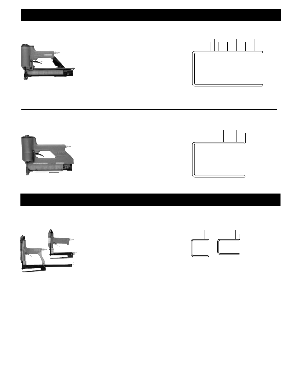 Wide crown staplers self-clinching staplers, Pw/pw-2, F series, d series | Senco SNS45 User Manual | Page 3 / 4