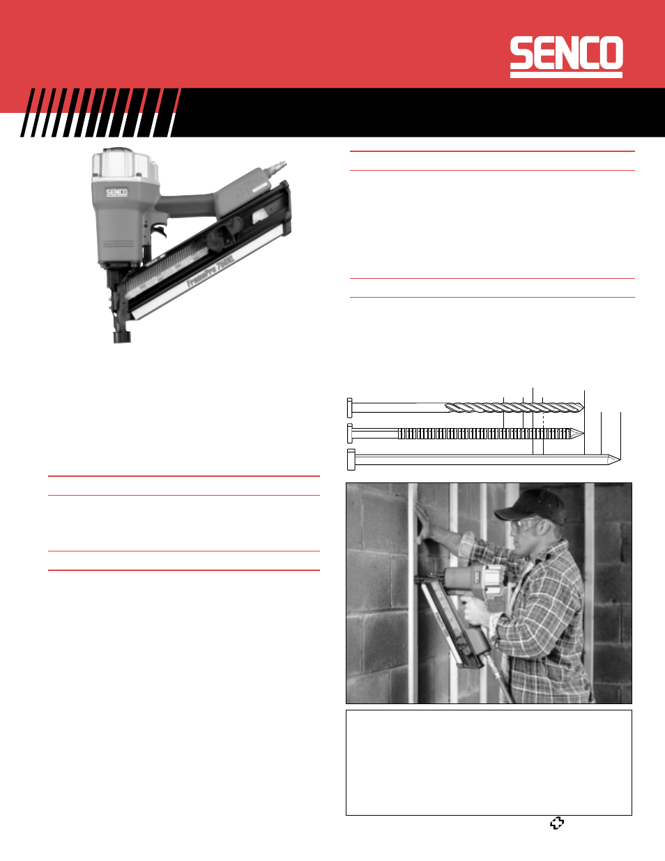 Senco FramePro 750XL User Manual | 2 pages