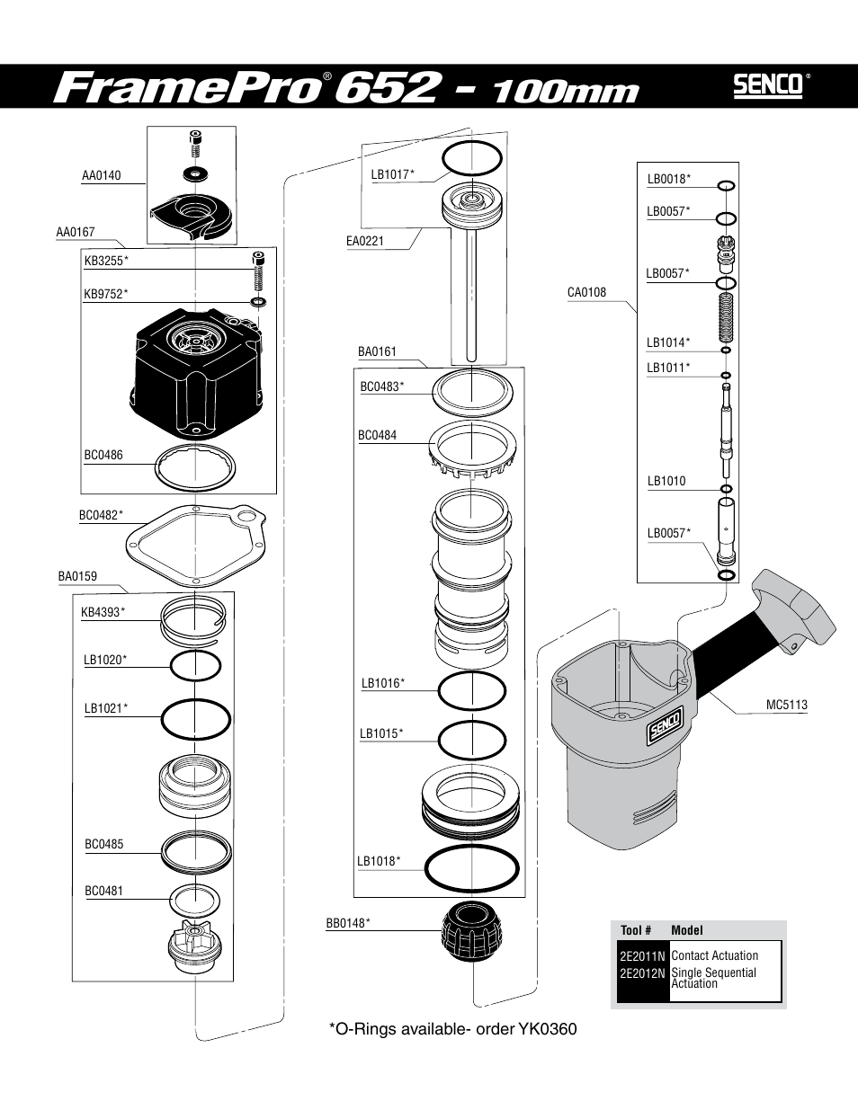 Framepro, 100mm | Senco 652 User Manual | Page 2 / 4