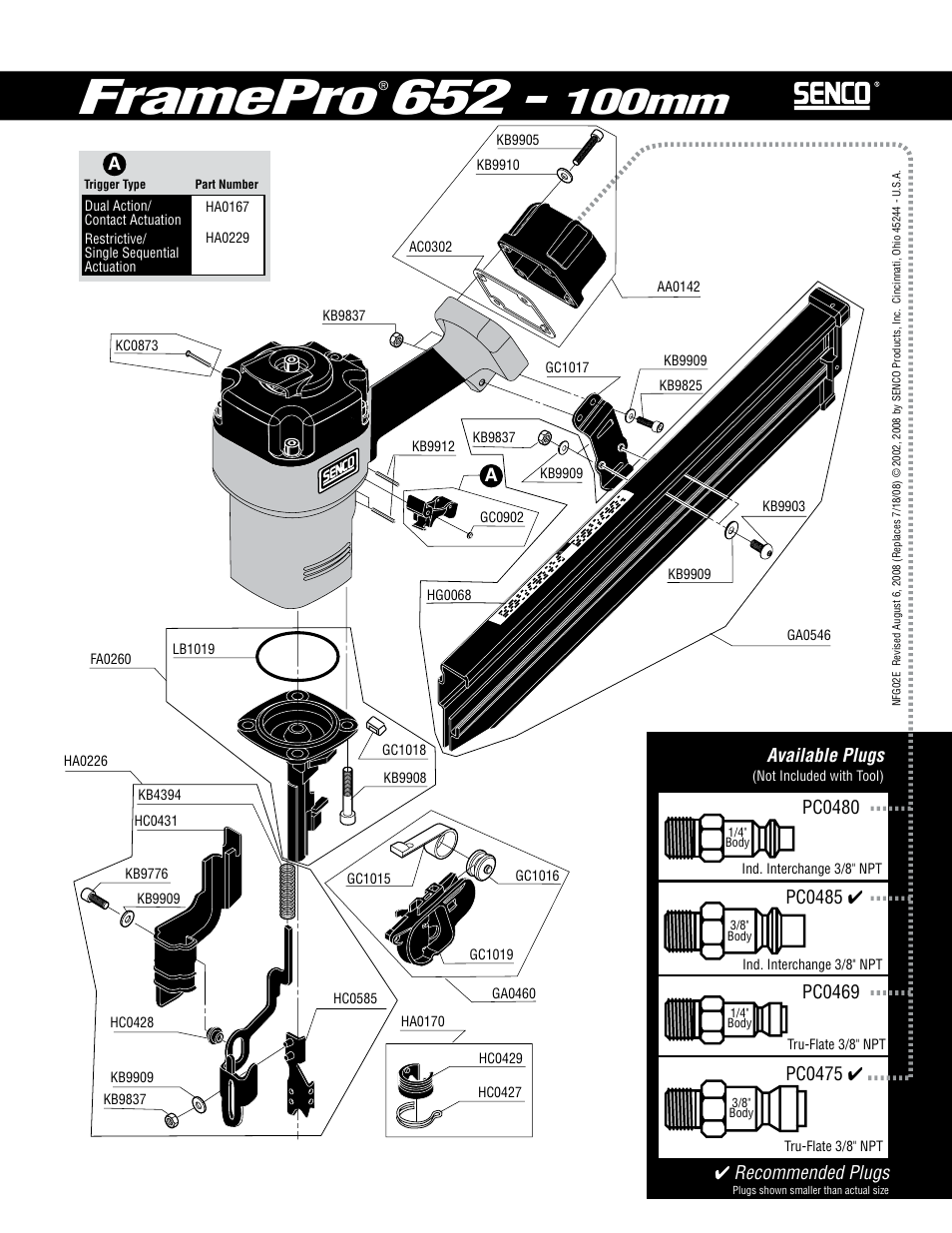 Framepro, 100mm | Senco 652 User Manual | Page 3 / 4