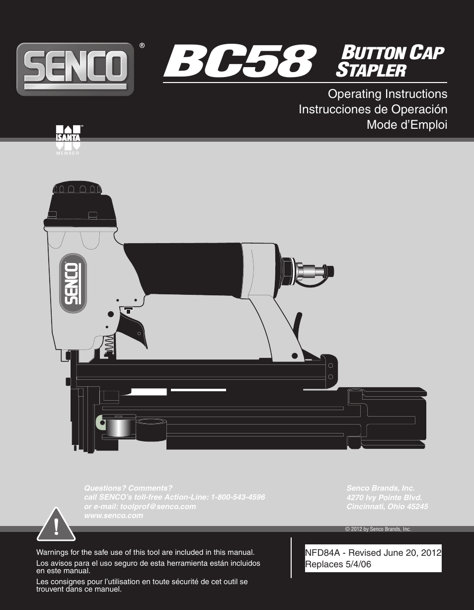 Senco BC58 User Manual | 7 pages